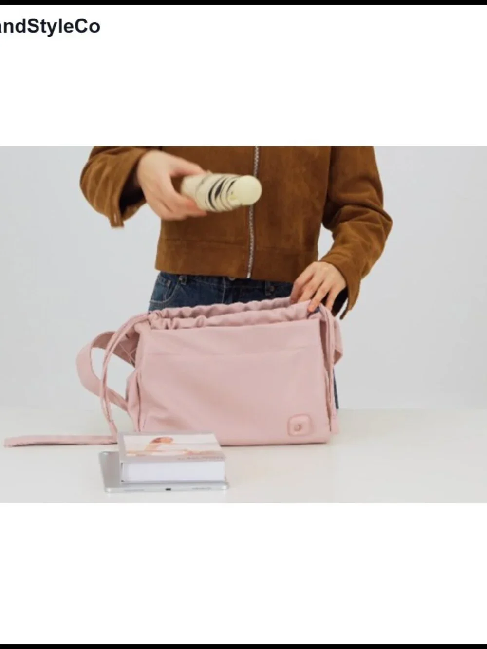 PU Leather Hobo Shoulder Bag Women Drawstring Adjustable Strap Daily